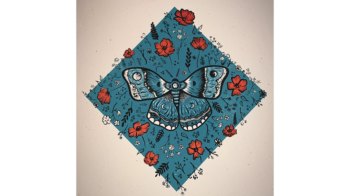 Print of moth 